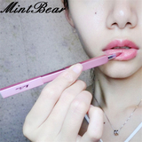 MintBear唇刷 便携伸缩口红刷 唇膏唇彩刷 带盖金属管迷你化妆刷
