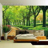 树林自然风景大型壁画3d立体壁纸沙发客厅电视背景墙纸无缝墙布