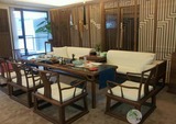 免漆家具老榆木茶桌全实木现代中式茶台榆木家具茶桌椅现货北京
