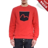 天龙Evisu代购 专柜正品 口袋红色圆领卫衣 外套 男AU15HMSW3800