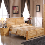 纯实木床 全香柏木简约美式乡村家具双人床白色高箱1.2 1.5 1.8米