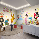3d可爱卡通童房壁画大嘴猴主题咖啡馆餐厅KTV墙纸 diy定制做壁纸