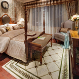 时尚欧式美式田园样板间地毯客厅茶几沙发 卧室床边手工地毯定制