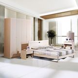 卧室套装组合三件套板式衣柜床垫双人床1.5 1.8米六件套成套家具