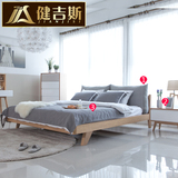 简约欧式实木床 北欧小户型成套家具 卧室现代双人床布艺床软靠床
