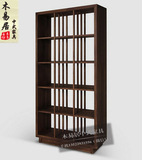 新中式老榆木书柜书架 禅意实木置物架简约现代书架创意中式家具