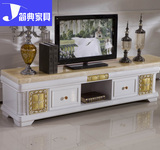简欧式卧室大理石电视机柜电视柜实木雕花法式电视柜 2.4米1.8米