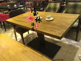 餐桌主题餐厅木板铁艺彩绘四人火锅桌酒店工业风简易餐桌椅子批发