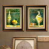 客厅卧室平平安安花瓶现代简约装饰画有框两联装饰画背景墙画