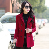 2015年冬季新款韩版时尚女青年毛呢外套中款24-25-29-30-35岁外套