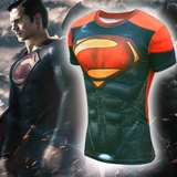 蝙蝠侠大战超人T恤短袖圆领钢铁之躯运动短袖印花潮流健身衣服夏
