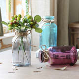 现代简约创意广口透明玻璃花瓶花器客厅卧室干花插花餐桌装饰摆件