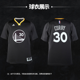 正品牌库里球衣NBA勇士队30号正版球星Swingman球服 黑色短袖T恤
