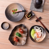 日韩陶瓷创意艺术餐具寿司意大利面盘子日式料理店装设摆螺丝纹盘