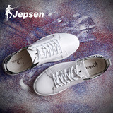 吉普森夏季男鞋T1650真皮网布拼接休闲鞋韩版潮白色板鞋透气鞋子