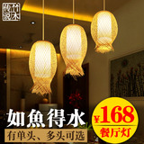 现代中式餐厅吊灯三头多头楼梯间吊灯复式别墅创意个性日式灯具