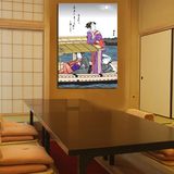 日本料理店装饰画仕女图美人图无框画浮世绘挂画日式家居壁画
