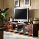 美式复古电视柜 欧式烤漆地柜全实木雕花做旧视听柜客厅电视机柜