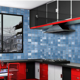 马赛克 格子 厨房防油贴耐高温透明耐热贴膜防水贴纸瓷砖墙贴