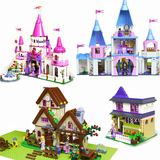 白雪公主灰姑娘的城堡拼插拼装朋友精灵系列兼容乐高积木玩具女孩