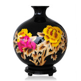 景德镇陶瓷器 镶金麦秆花瓶 石榴瓶 现代时尚家居装饰 花瓶摆件