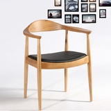 简约北欧扶手靠背纯实木椅子 餐椅办公椅 家用餐厅客厅软垫椅子
