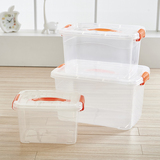 食品级有盖储物箱收纳盒透明塑料整理箱 塑料收纳箱江浙沪包邮