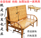 可折叠竹床躺竹椅沙发午休竹床 简易睡竹床 单/双人竹床实木床1.2