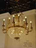 铜+水晶吊灯欧式样板房售楼处展厅灯客厅餐厅吊灯美式新古典灯具