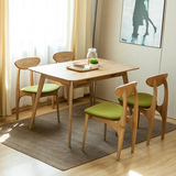 山东外贸 实木餐桌餐椅组合现代简约小户型北欧原木白橡木餐桌