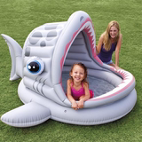 包邮正品INTEX鲨鱼造型遮阳儿童游泳水池婴儿可爱球池宝宝游戏屋