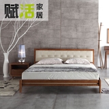 北欧宜家创意日式全实木床1.5M 1.8米水曲柳 成双人床现代白蜡木