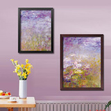 紫色抽象花卉装饰画卧室客厅餐厅壁画茶室酒店宾馆挂画玄关有框画