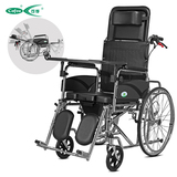 可孚逸舒轮椅折叠轻便带坐便老人代步手推车残疾人全躺便携轮椅车