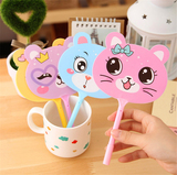 韩国创意文具可爱萌物卡通动物扇子造型圆珠笔大容量0.5mm批发