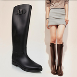韩国秋冬女式雨靴高筒水鞋女士时尚雨鞋套鞋防水鞋 长筒防滑胶鞋