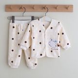婴儿睡衣秋冬季新生儿衣服珊瑚绒男女宝宝保暖内衣套装儿童0-1岁2