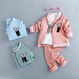 女童运动卫衣0-1-2-4岁3幼儿女婴儿童装潮小童女宝宝春秋三件套装