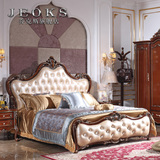 乔克斯欧式床 新古典美式真皮床公主床卧室软靠床婚床1.8米双人床