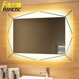 法兰棋欧式浴室镜LED灯镜卫浴镜 创意个性时尚卫生间壁挂厕所镜子