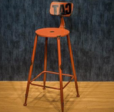 e铁艺咖啡厅长条桌椅组合餐桌靠墙吧台桌椅高脚椅桌子