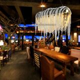 现代简约酒吧餐厅咖啡厅吊灯创意酒店别墅复式楼梯铝链定制灯