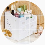 欧式桌面化妆品收纳盒大号 抽屉式塑料浴室洗手间创意整理盒防水