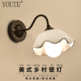 韩式地中海田园壁灯 欧式现代简约卧室床头个性餐厅陶瓷灯饰灯具
