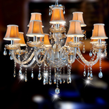 欧式新古典水晶灯简约奢华干邑色蜡烛水晶吊灯客厅灯卧室餐厅灯具