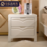 宏亿达 实木整装现代中式简约实木收纳卧室边柜储物柜白色床头柜