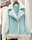 2016秋冬韩版女装新款修身羊羔毛大衣短外套女麂皮绒短款显瘦上衣