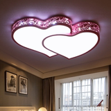 主儿童房灯女孩温馨浪漫粉色心形婚房主卧室LED吸顶灯创意遥控公