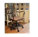 美式风格铁架做旧扶手椅餐椅仿古实木书房椅职员电脑桌椅转椅