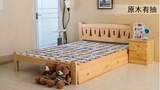 简约实木单人床双人床，儿童床带抽屉实木床 1.2米1.5米1.8可定制